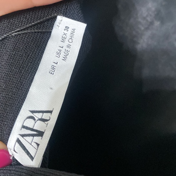 NWT ZARA FLUID NECKLINE LONG KNIT DRESS BLACK - Size L - Picture 11 of 12